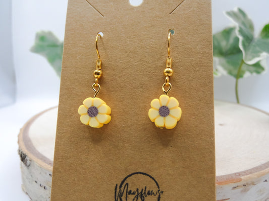 Mini sunflower bead earrings