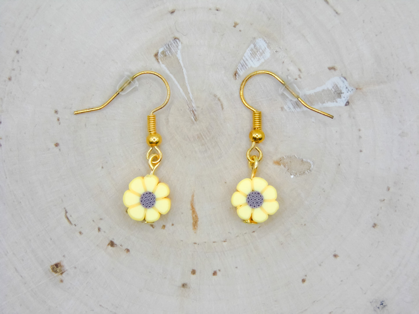 Mini sunflower bead earrings