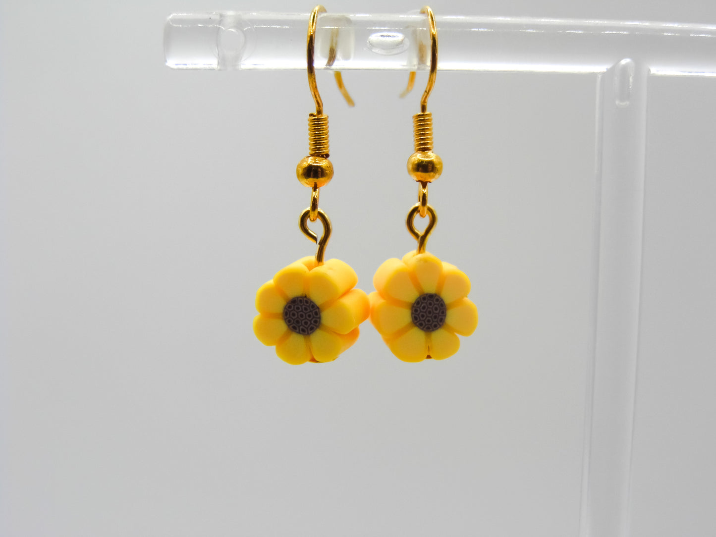 Mini sunflower bead earrings