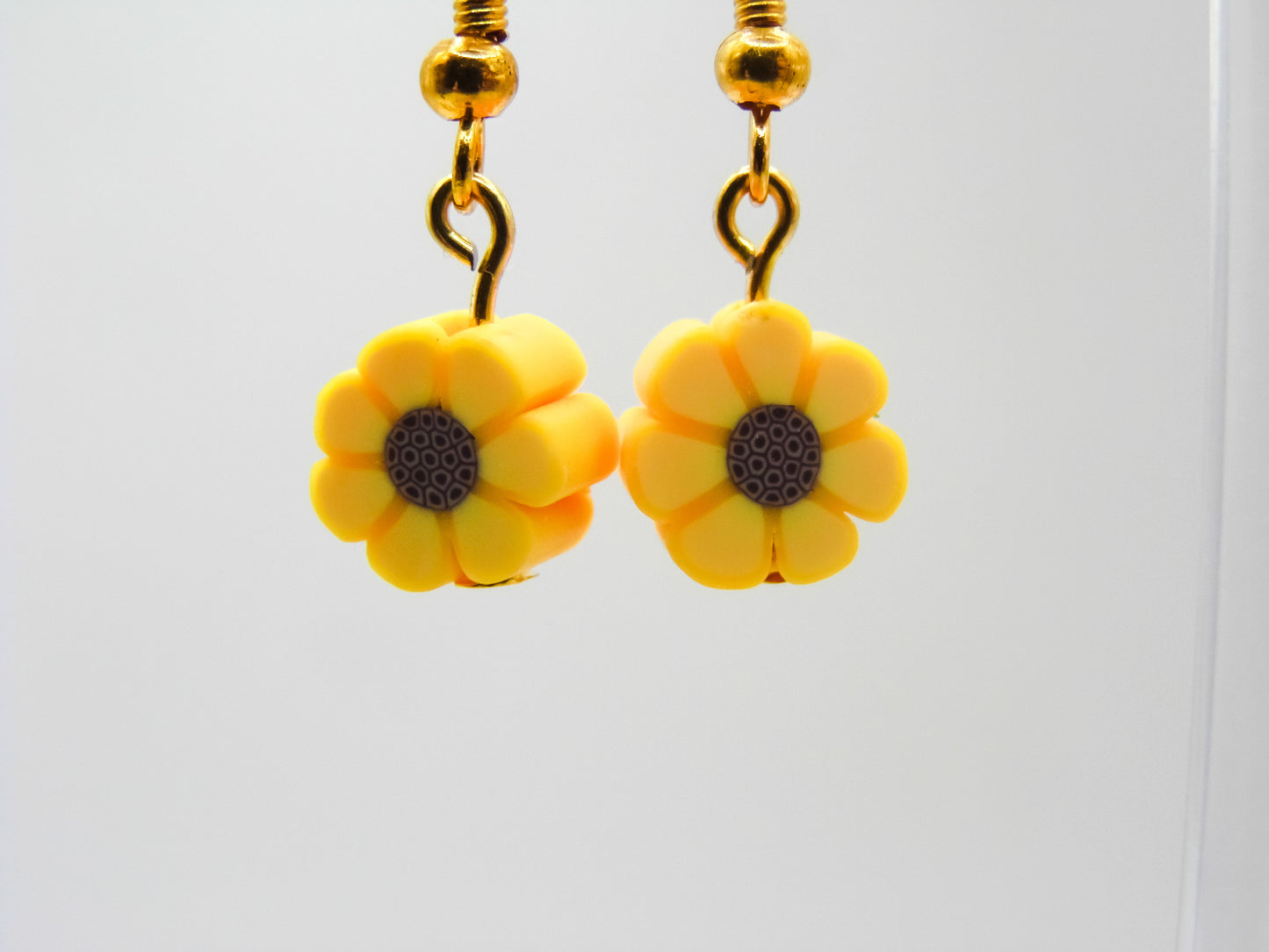 Mini sunflower bead earrings