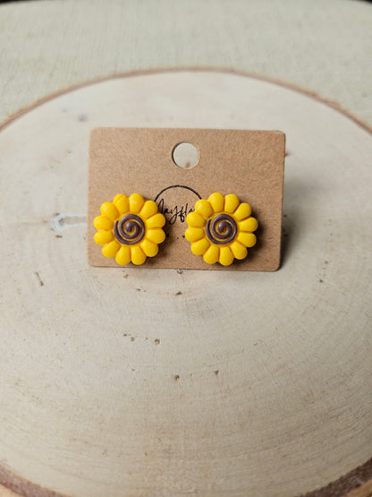 Swirly Sunflower Studs