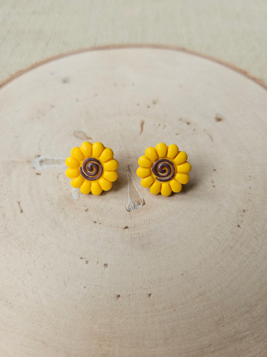 Swirly Sunflower Studs