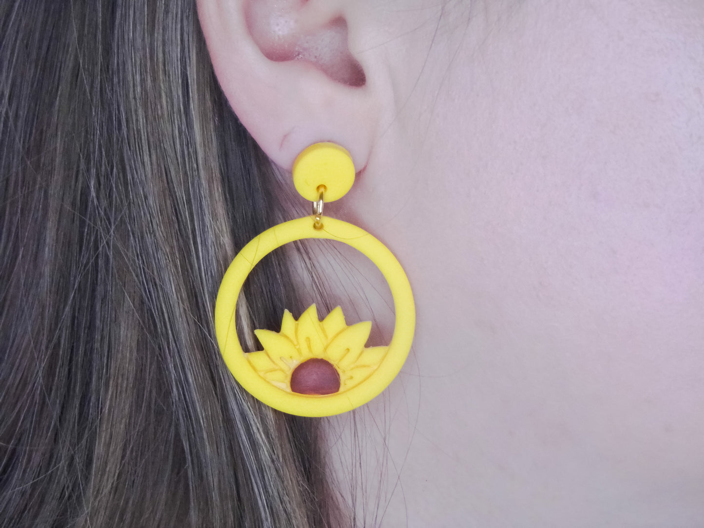 Sunflower Hoop Dangles