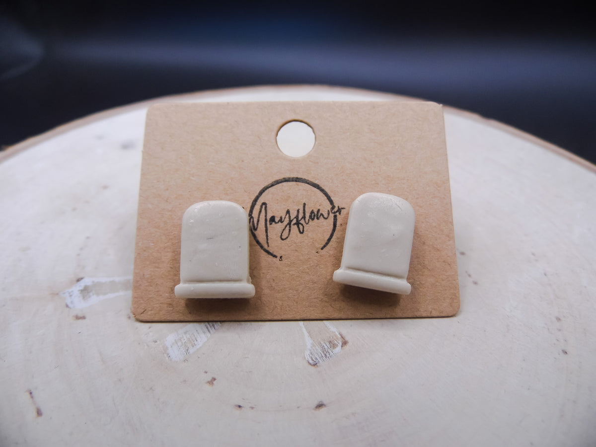 Mini Tombstone Stud Earrings