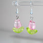Crystal Tulip Bead Earrings