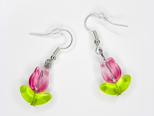 Crystal Tulip Bead Earrings